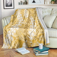 Gold Puakenikeni and Maile Lei Blanket Hawaiian Style Tribal Tapa Double Strand Lei LT9 Gold - Polynesian Pride