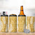 Gold Puakenikeni and Maile Lei 4 in 1 Can Cooler Tumbler Hawaiian Style Tribal Tapa Double Strand Lei