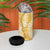 Gold Puakenikeni and Maile Lei 4 in 1 Can Cooler Tumbler Hawaiian Style Tribal Tapa Double Strand Lei