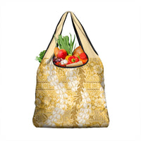 Gold Puakenikeni and Maile Lei Grocery Bag Hawaiian Style Tribal Tapa Double Strand Lei LT9 1-pack One Size Gold - Polynesian Pride