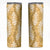 Gold Puakenikeni and Maile Lei Skinny Tumbler Hawaiian Style Tribal Tapa Double Strand Lei