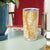 Gold Puakenikeni and Maile Lei Tumbler Cup Hawaiian Style Tribal Tapa Double Strand Lei