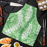 Green Puakenikeni and Maile Lei Apron Hawaiian Style Tribal Tapa Double Strand Lei - Polynesian Pride
