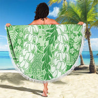 Green Puakenikeni and Maile Lei Beach Blanket Hawaiian Style Tribal Tapa Double Strand Lei LT9 - Polynesian Pride