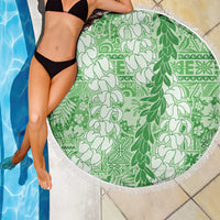 Green Puakenikeni and Maile Lei Beach Blanket Hawaiian Style Tribal Tapa Double Strand Lei LT9 - Polynesian Pride
