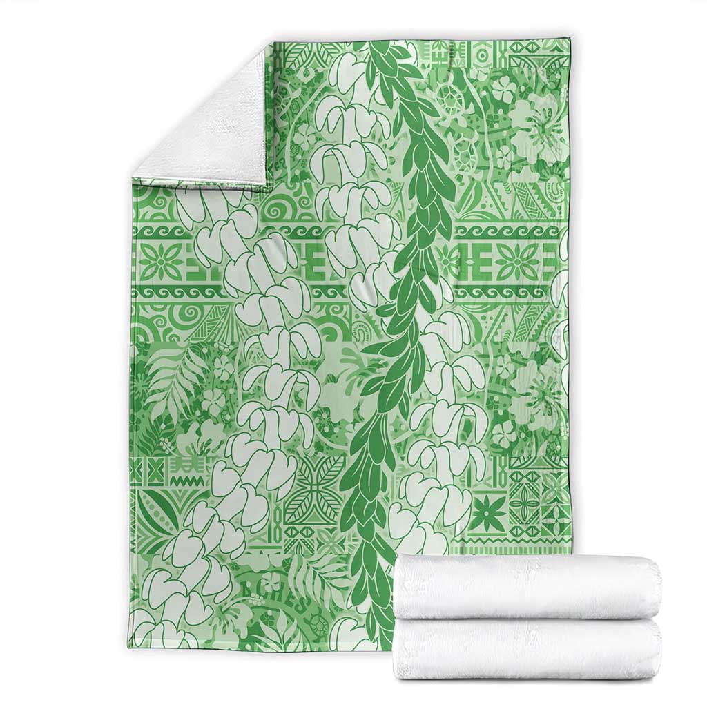 Green Puakenikeni and Maile Lei Blanket Hawaiian Style Tribal Tapa Double Strand Lei LT9 - Polynesian Pride