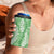 Green Puakenikeni and Maile Lei 4 in 1 Can Cooler Tumbler Hawaiian Style Tribal Tapa Double Strand Lei