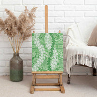Green Puakenikeni and Maile Lei Canvas Wall Art Hawaiian Style Tribal Tapa Double Strand Lei LT9 - Polynesian Pride