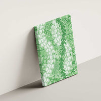 Green Puakenikeni and Maile Lei Canvas Wall Art Hawaiian Style Tribal Tapa Double Strand Lei LT9 - Polynesian Pride