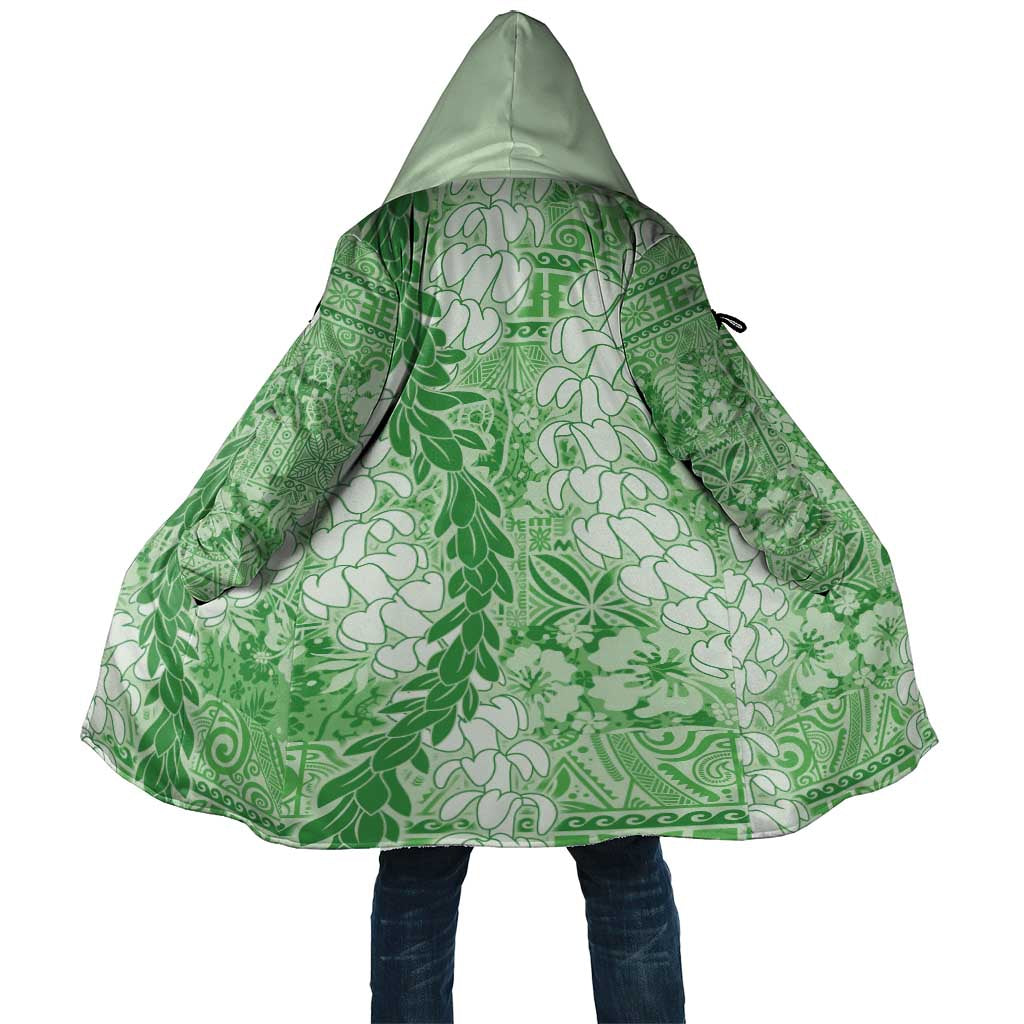 Green Puakenikeni and Maile Lei Cloak Hawaiian Style Tribal Tapa Double Strand Lei - Polynesian Pride