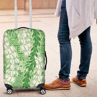 Green Puakenikeni and Maile Lei Luggage Cover Hawaiian Style Tribal Tapa Double Strand Lei