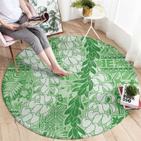 Green Puakenikeni and Maile Lei Round Carpet Hawaiian Style Tribal Tapa Double Strand Lei LT9 - Polynesian Pride