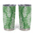 Green Puakenikeni and Maile Lei Tumbler Cup Hawaiian Style Tribal Tapa Double Strand Lei