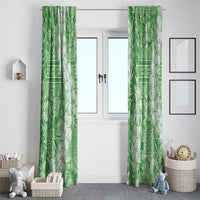 Green Puakenikeni and Maile Lei Window Curtain Hawaiian Style Tribal Tapa Double Strand Lei LT9 - Polynesian Pride