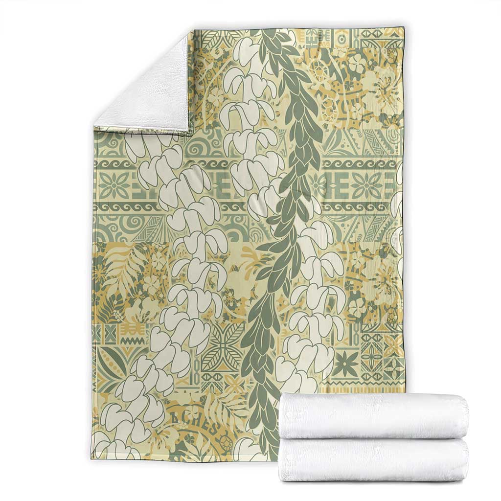 Vintage Puakenikeni and Maile Lei Blanket Hawaiian Style Tribal Tapa Double Strand Lei