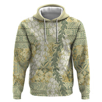 Vintage Puakenikeni and Maile Lei Hoodie Hawaiian Style Tribal Tapa Double Strand Lei