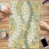 Vintage Puakenikeni and Maile Lei Puzzle Hawaiian Style Tribal Tapa Double Strand Lei - Polynesian Pride