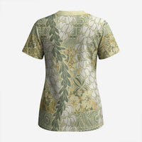 Vintage Puakenikeni and Maile Lei Scrub Top Hawaiian Style Tribal Tapa Double Strand Lei - Polynesian Pride