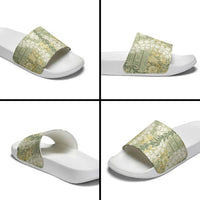 Vintage Puakenikeni and Maile Lei Slide Sandals Hawaiian Style Tribal Tapa Double Strand Lei LT9 - Polynesian Pride