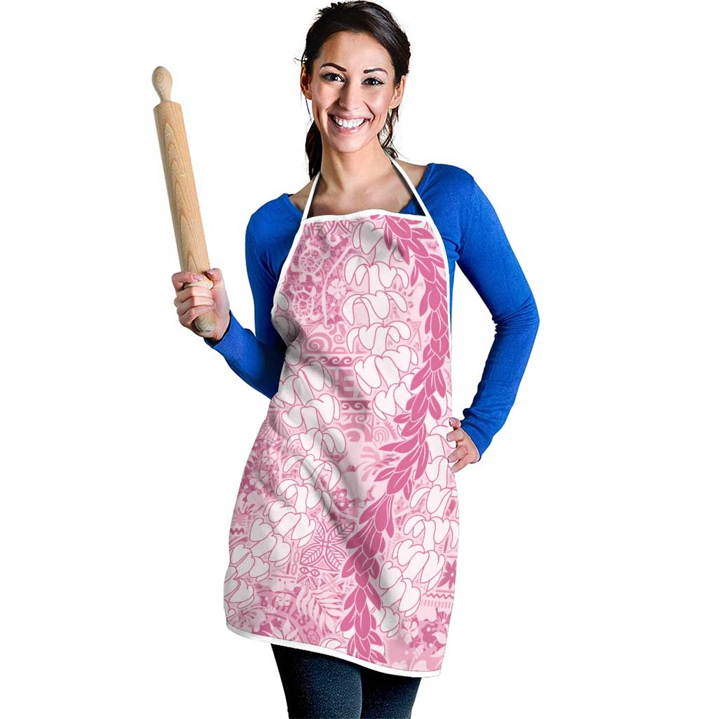 Pink Puakenikeni and Maile Lei Apron Hawaiian Style Tribal Tapa Double Strand Lei - Polynesian Pride