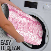 Pink Puakenikeni and Maile Lei Bathroom Set Hawaiian Style Tribal Tapa Double Strand Lei - Polynesian Pride