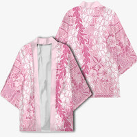 Pink Puakenikeni and Maile Lei Kimono Hawaiian Style Tribal Tapa Double Strand Lei - Polynesian Pride