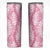 Pink Puakenikeni and Maile Lei Skinny Tumbler Hawaiian Style Tribal Tapa Double Strand Lei