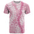 Pink Puakenikeni and Maile Lei T Shirt Hawaiian Style Tribal Tapa Double Strand Lei