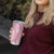 Pink Puakenikeni and Maile Lei Tumbler Cup Hawaiian Style Tribal Tapa Double Strand Lei