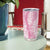 Pink Puakenikeni and Maile Lei Tumbler Cup Hawaiian Style Tribal Tapa Double Strand Lei
