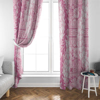 Pink Puakenikeni and Maile Lei Window Curtain Hawaiian Style Tribal Tapa Double Strand Lei LT9 - Polynesian Pride