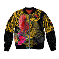 Personalised Papua New Guinea Rugby Bomber Jacket PNG Kumuls Champions Pacific Bowl LT9 Unisex Gold - Polynesian Pride