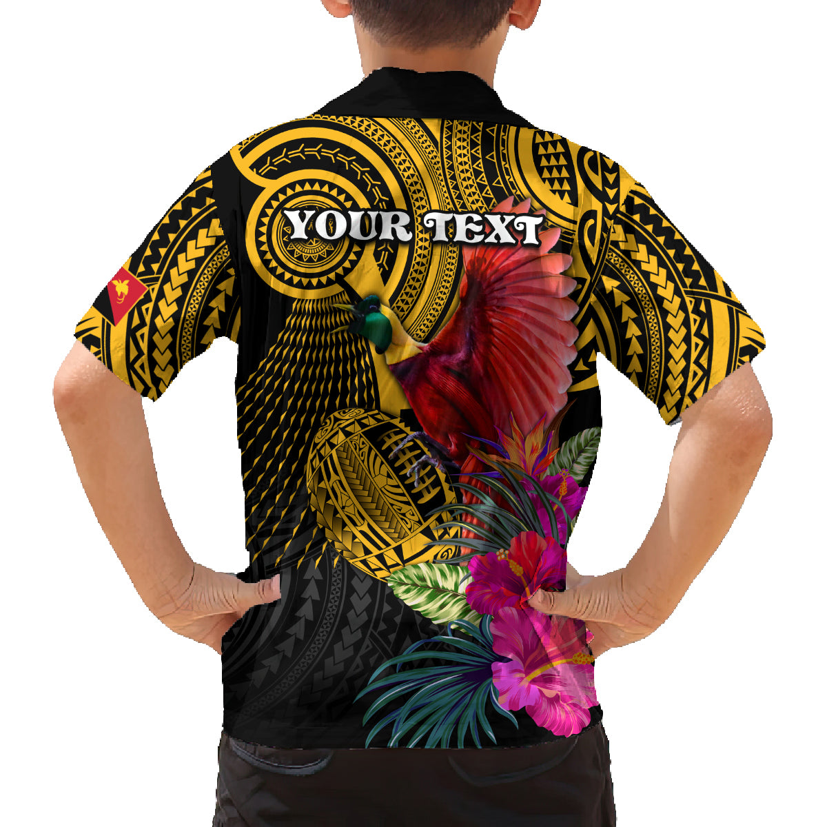 Personalised Papua New Guinea Rugby Family Matching Long Sleeve Bodycon Dress and Hawaiian Shirt PNG Kumuls Champions Pacific Bowl LT9 - Polynesian Pride
