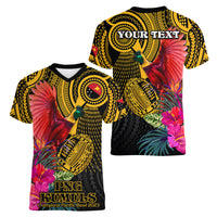 Personalised Papua New Guinea Rugby Women V Neck T Shirt PNG Kumuls Champions Pacific Bowl LT9 - Polynesian Pride