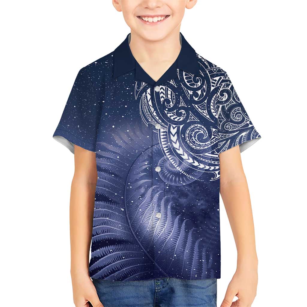 New Zealand Galaxy Fern Kid Hawaiian Shirt LT9 Kid Galaxy - Polynesian Pride