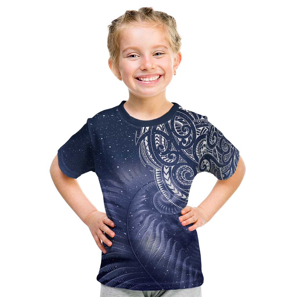New Zealand Galaxy Fern Kid T Shirt LT9 Galaxy - Polynesian Pride