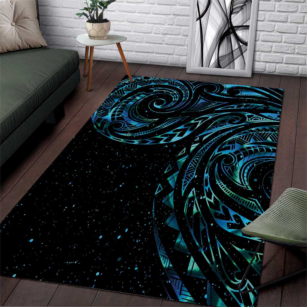 New Zealand Tribal Tattoo Area Rug With Matariki Art