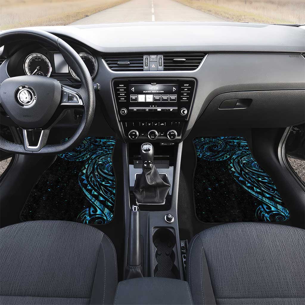 New Zealand Tribal Tattoo Car Mats With Matariki Art LT9 Set 2pcs - Front Galaxy - Polynesian Pride