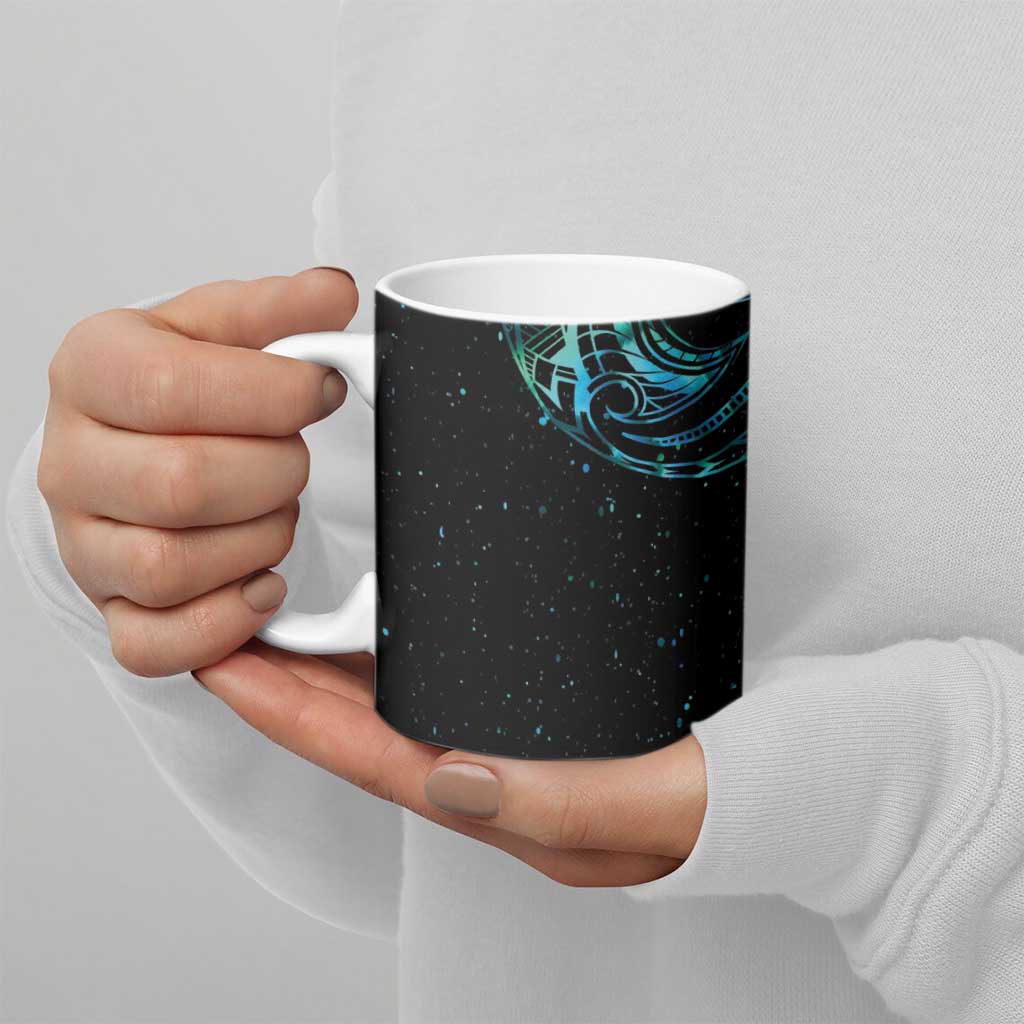 New Zealand Matariki Ceramic Mug Galaxy Maori Tribal Tattoo - Polynesian Pride