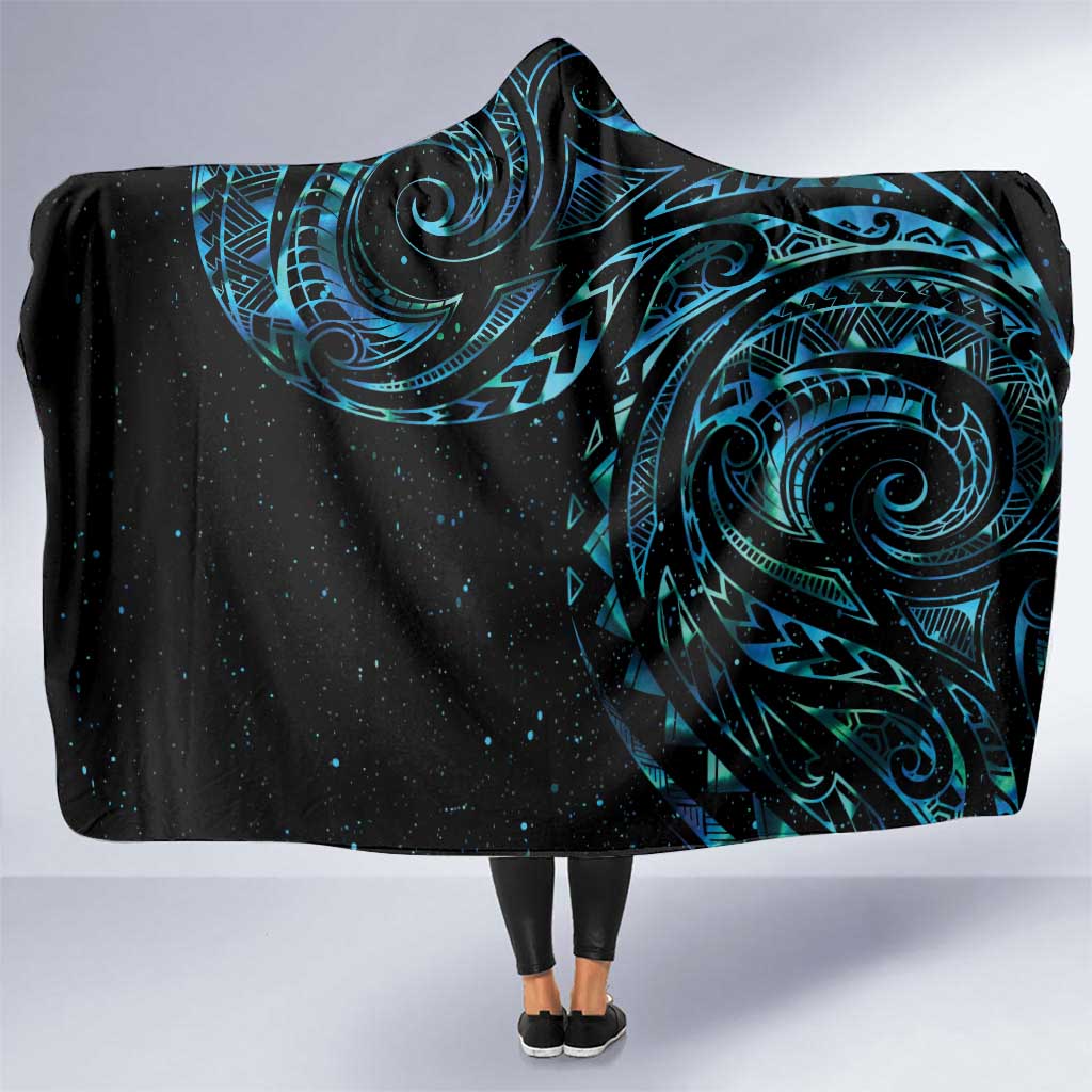 New Zealand Tribal Tattoo Hooded Blanket With Matariki Art LT9 One Size Galaxy - Polynesian Pride