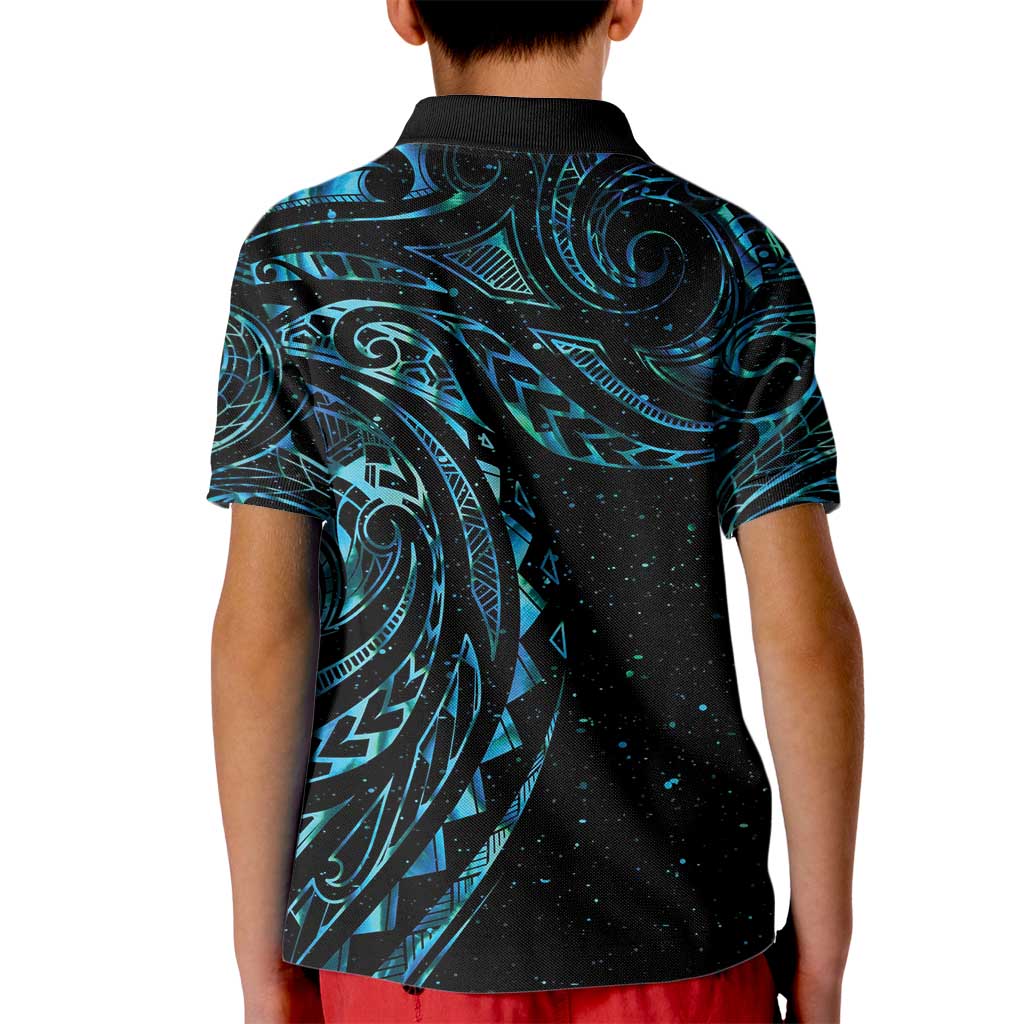 New Zealand Tribal Tattoo Kid Polo Shirt With Matariki Art LT9 - Polynesian Pride