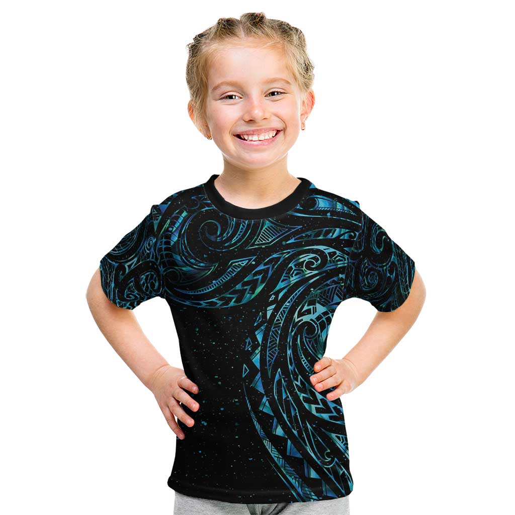 New Zealand Tribal Tattoo Kid T Shirt With Matariki Art LT9 Galaxy - Polynesian Pride
