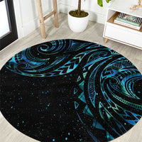 New Zealand Tribal Tattoo Round Carpet With Matariki Art LT9 Galaxy - Polynesian Pride