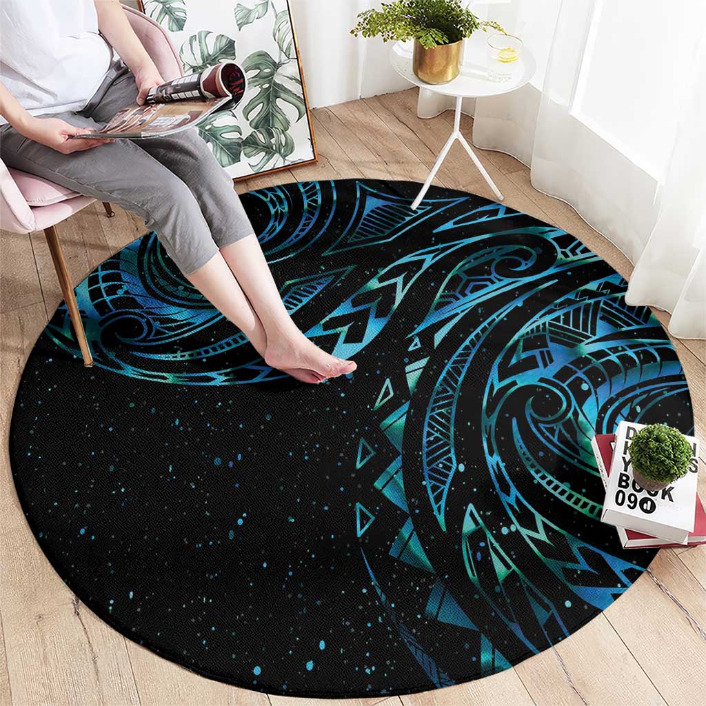 New Zealand Tribal Tattoo Round Carpet With Matariki Art LT9 - Polynesian Pride