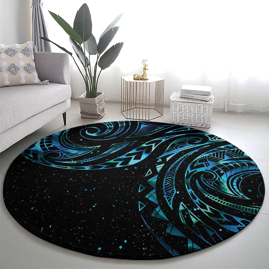 New Zealand Tribal Tattoo Round Carpet With Matariki Art LT9 - Polynesian Pride