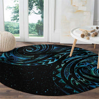 New Zealand Tribal Tattoo Round Carpet With Matariki Art LT9 - Polynesian Pride