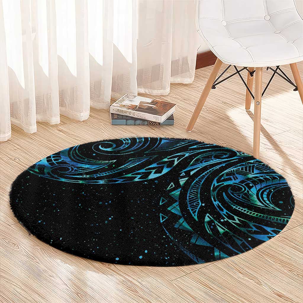 New Zealand Tribal Tattoo Round Carpet With Matariki Art LT9 - Polynesian Pride