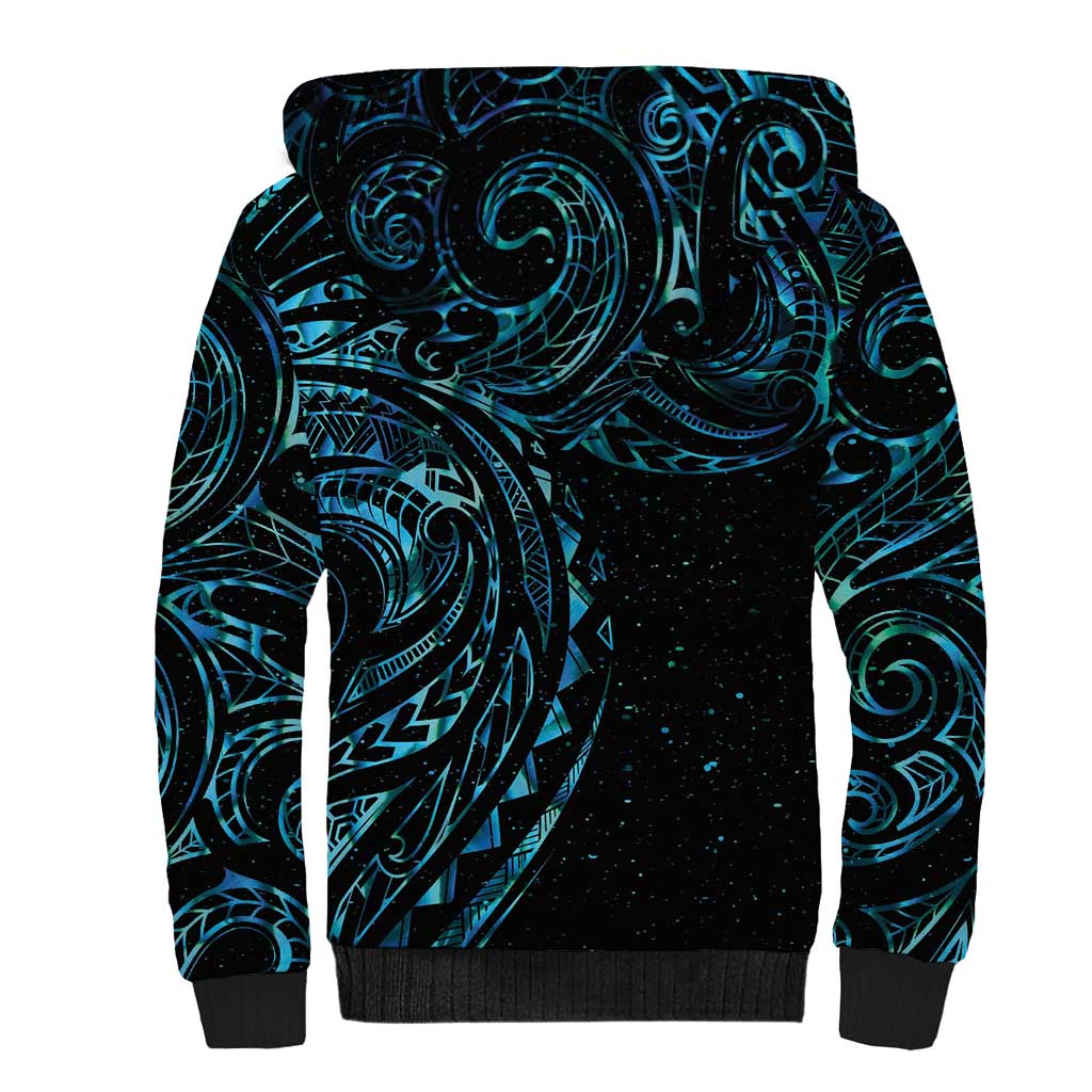 New Zealand Tribal Tattoo Sherpa Hoodie With Matariki Art LT9 - Polynesian Pride