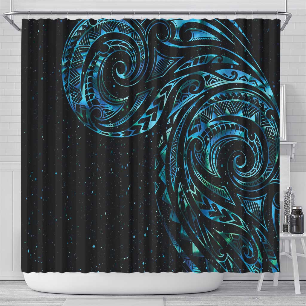 New Zealand Tribal Tattoo Shower Curtain With Matariki Art LT9 - Polynesian Pride
