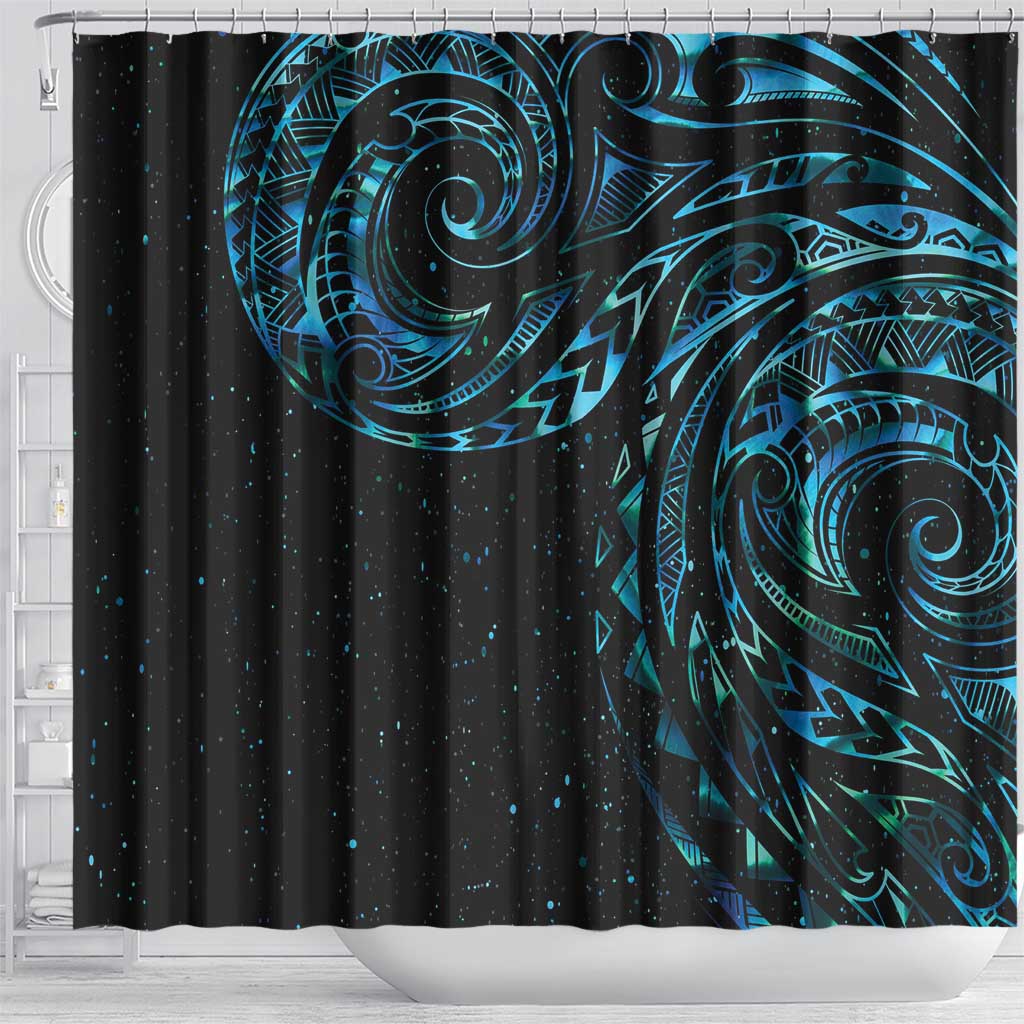 New Zealand Tribal Tattoo Shower Curtain With Matariki Art LT9 - Polynesian Pride